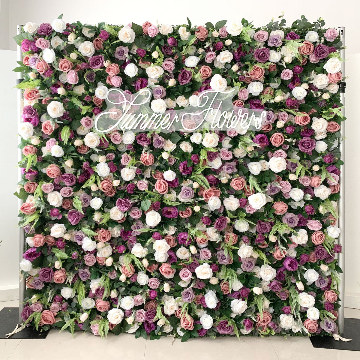 Summer Flower:CB-154 8ft*8ft Cloth Back Artificial Flower Wall Backdrop