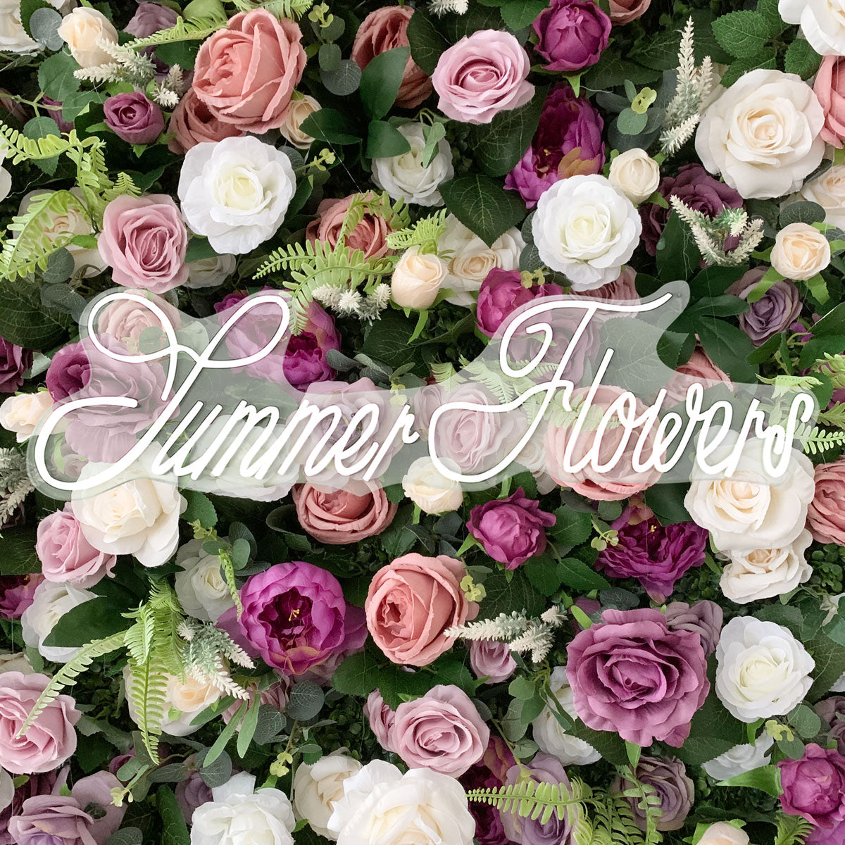 Summer Flower:CB-154 8ft*8ft Cloth Back Artificial Flower Wall Backdrop