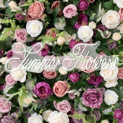 Summer Flower:CB-154 8ft*8ft Cloth Back Artificial Flower Wall Backdrop