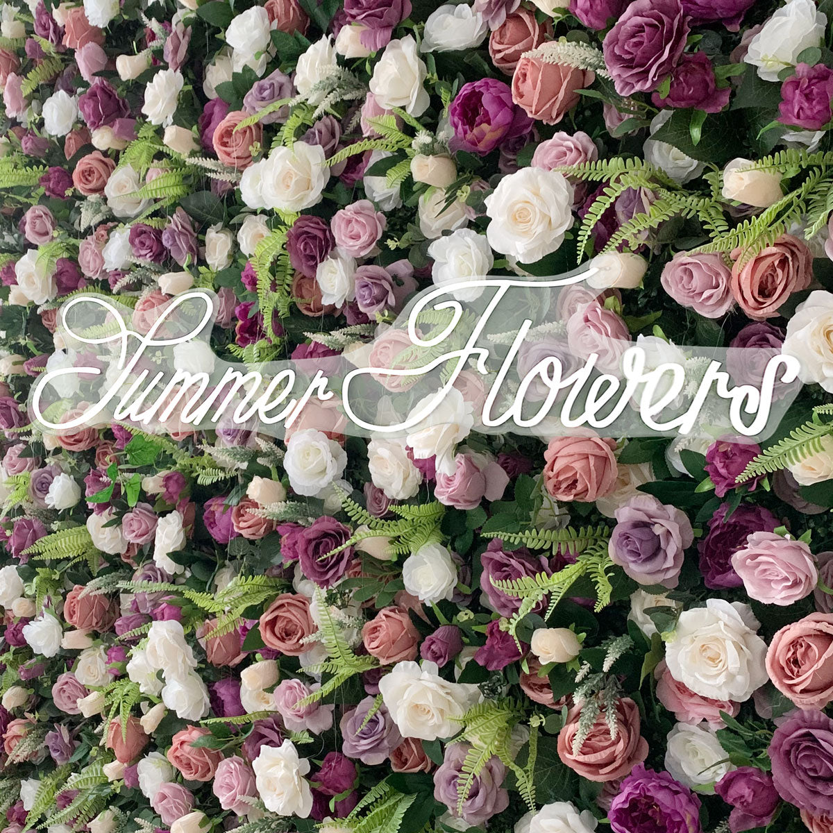 Summer Flower:CB-154 8ft*8ft Cloth Back Artificial Flower Wall Backdrop