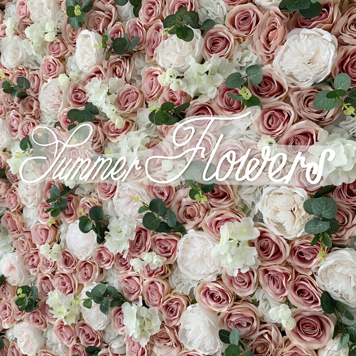 Summer Flower:CB-158 8ft*8ft Cloth Back Artificial Flower Wall Backdrop