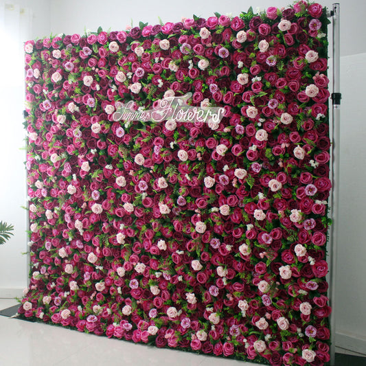 Summer Flower:CB-177 8ft*8ft Cloth Back Artificial Flower Wall Backdrop