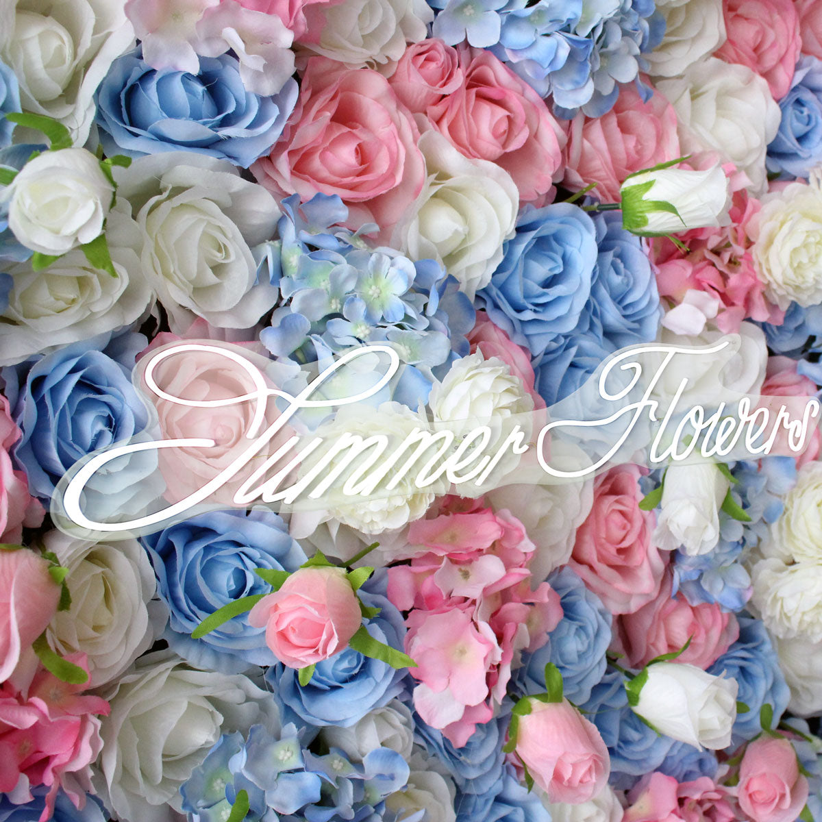 Summer Flower:CB-180 8ft*8ft Cloth Back Artificial Flower Wall Backdrop