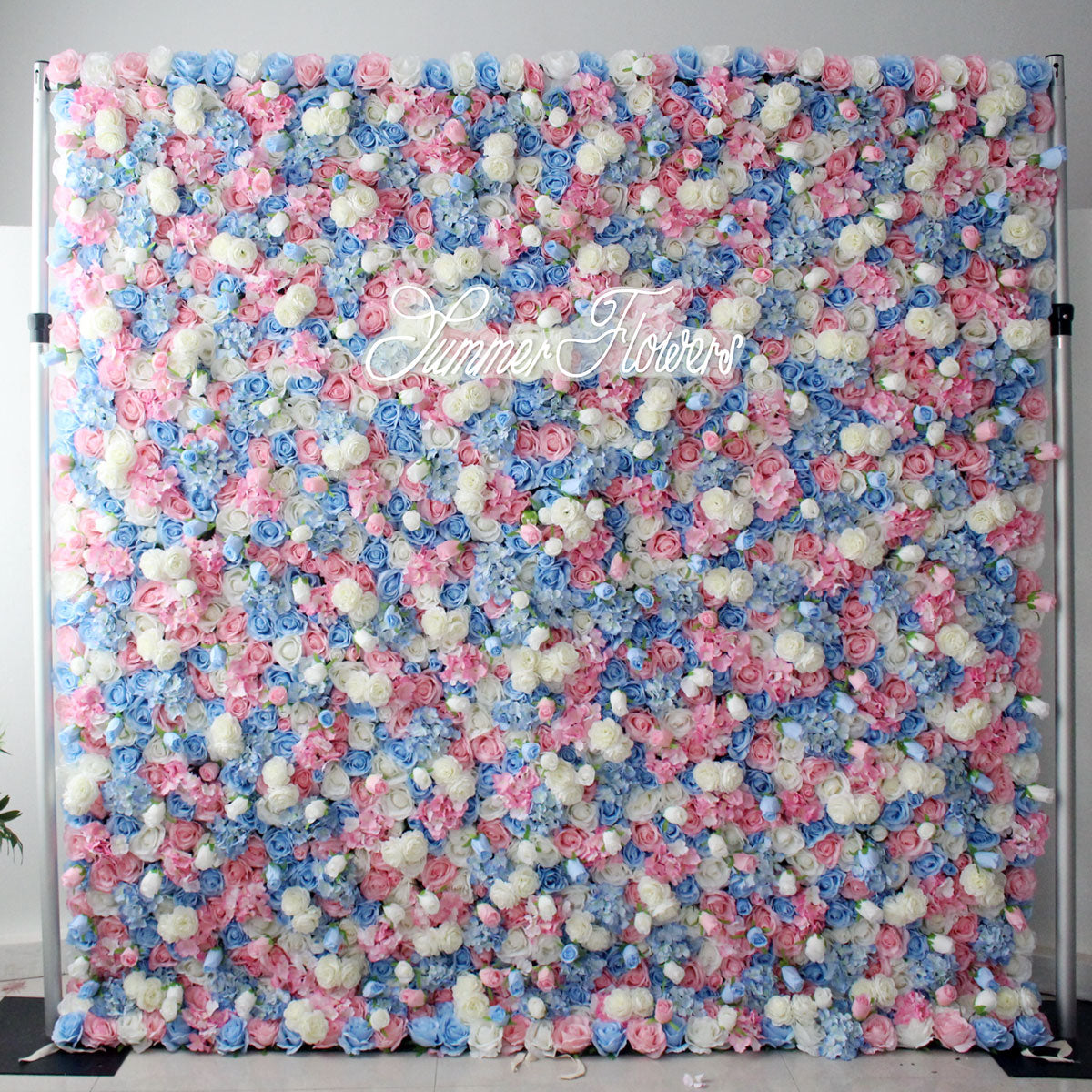 Summer Flower:CB-180 8ft*8ft Cloth Back Artificial Flower Wall Backdrop