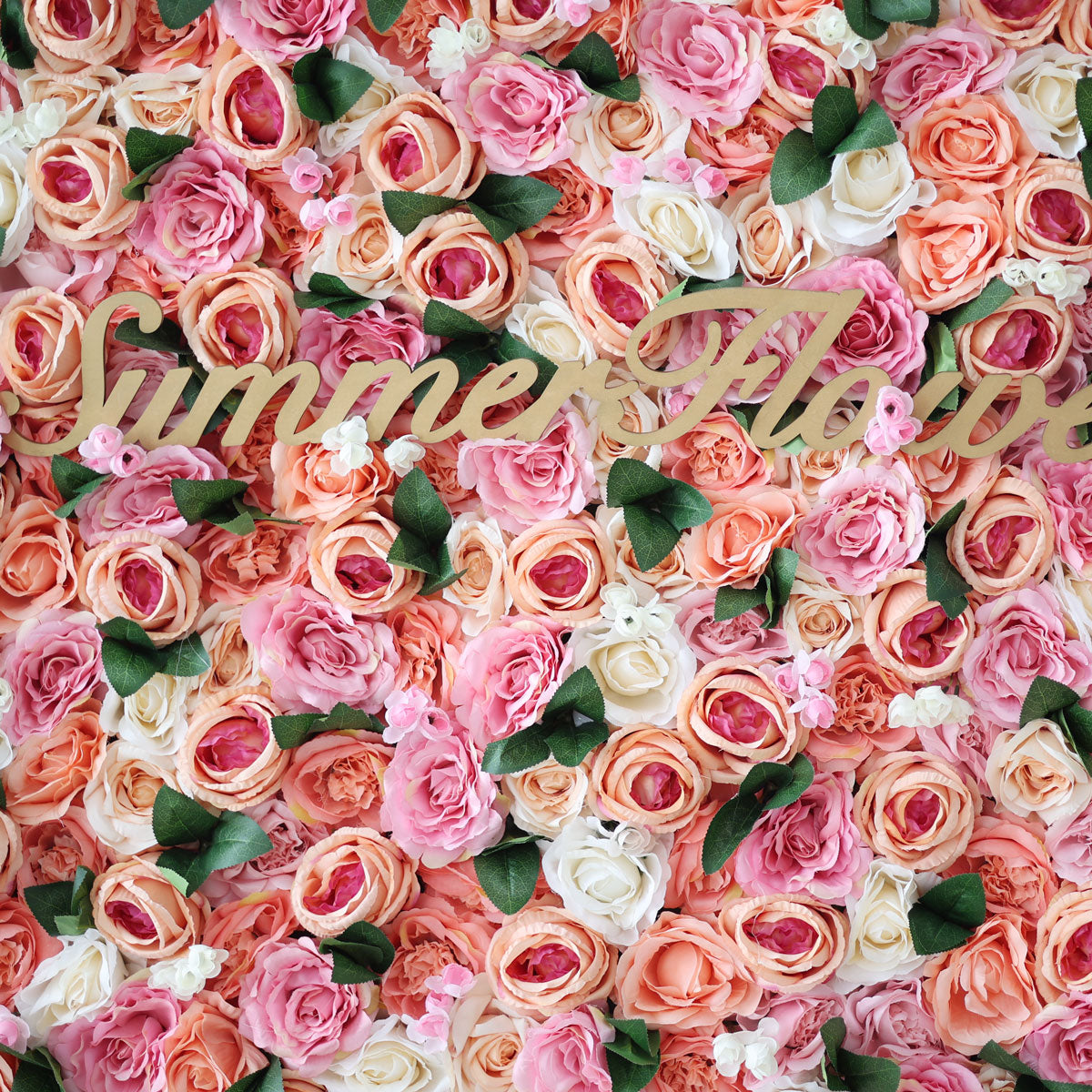 Summer Flower:CB-189 8ft*8ft Cloth Back Artificial Flower Wall Backdrop