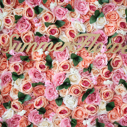 Summer Flower:CB-189 8ft*8ft Cloth Back Artificial Flower Wall Backdrop