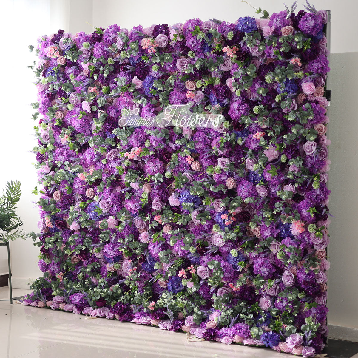 Summer Flower CB-192 8ft*8ft Cloth Back Artificial Flower Wall Roll up Fabric background