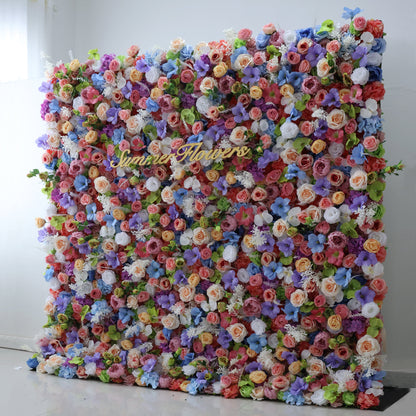 Summer Flower CB-328 8ft*8ft Cloth Back Artificial Flower Wall Roll up Fabric background