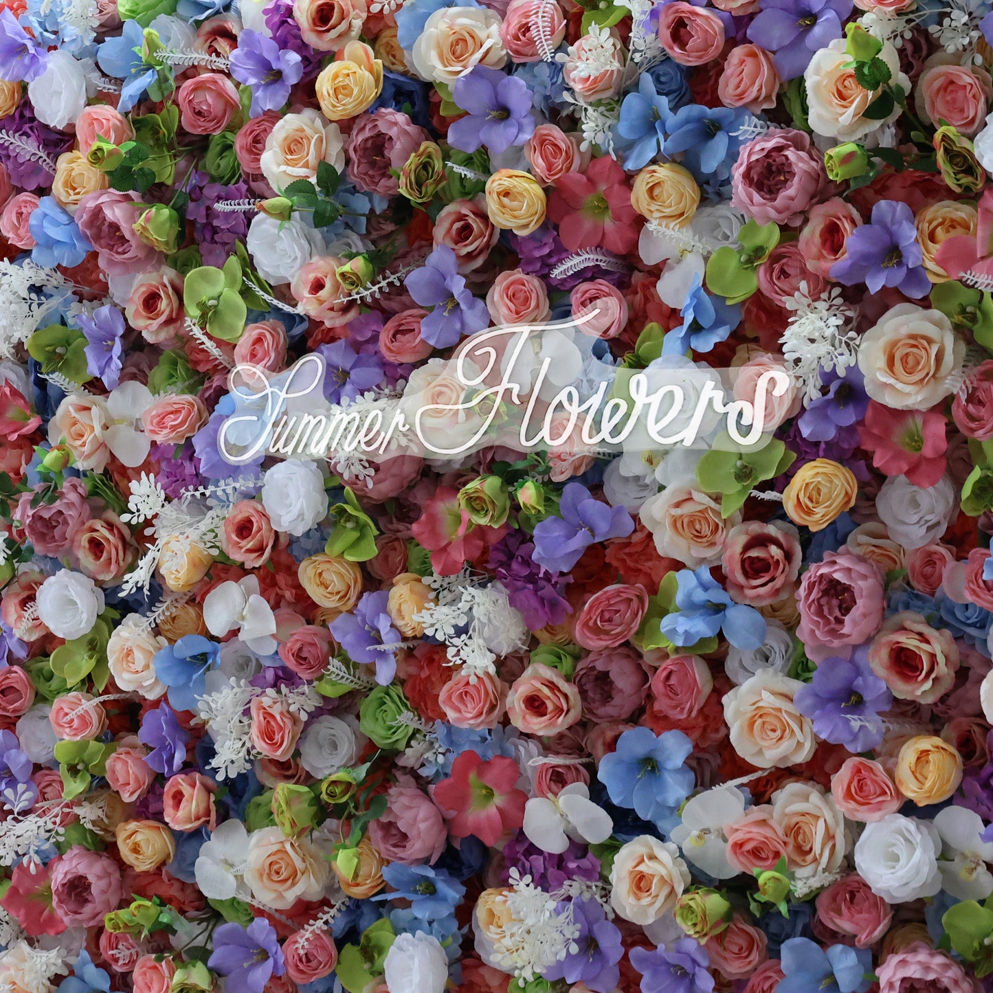 Summer Flower CB-328 8ft*8ft Cloth Back Artificial Flower Wall Roll up Fabric background