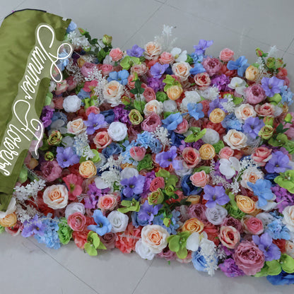 Summer Flower CB-328 8ft*8ft Cloth Back Artificial Flower Wall Roll up Fabric background