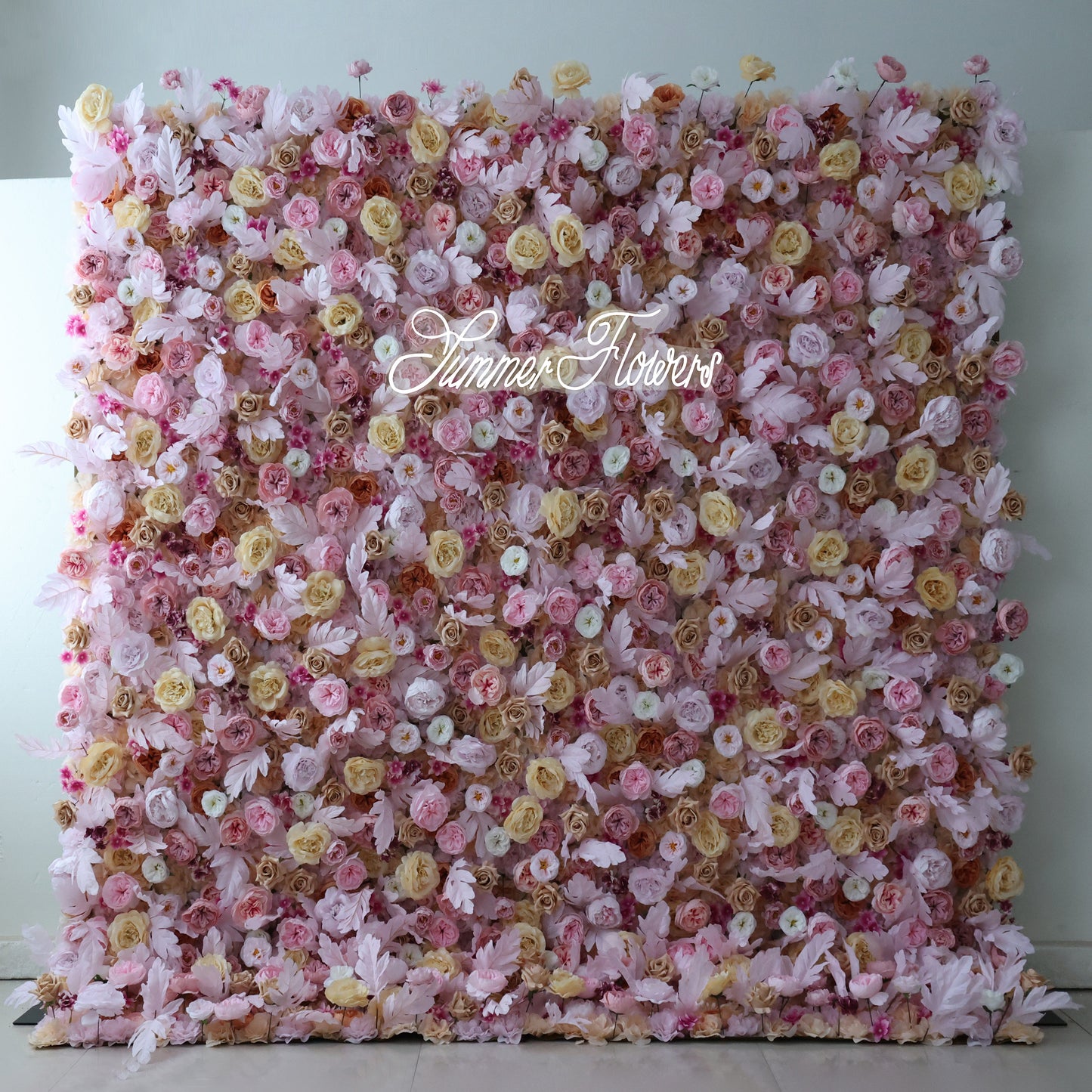 Summer Flower CB-330 8ft*8ft Cloth Back Artificial Flower Wall Roll up Fabric background