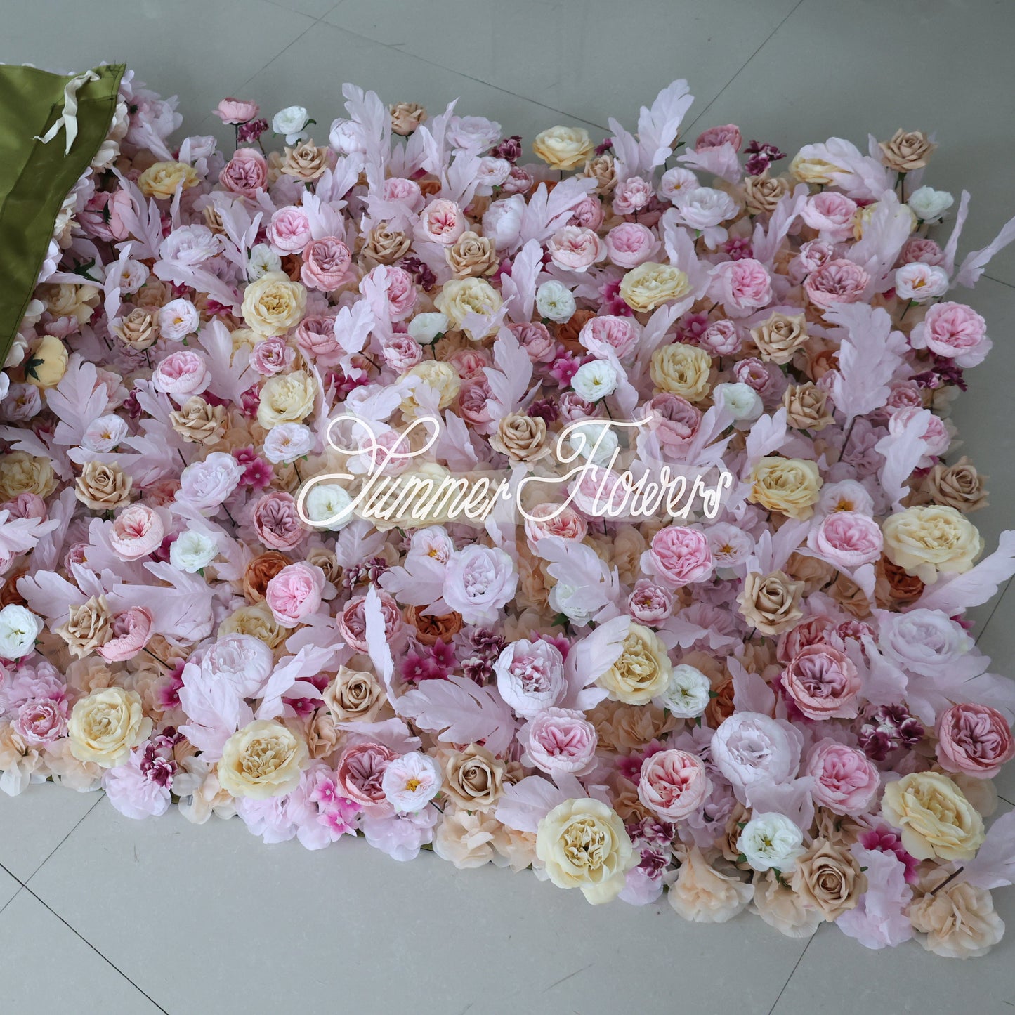 Summer Flower CB-330 8ft*8ft Cloth Back Artificial Flower Wall Roll up Fabric background