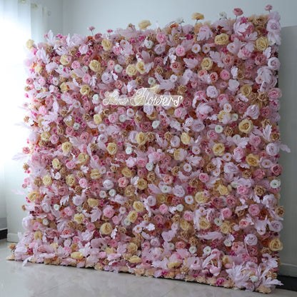 Summer Flower CB-330 8ft*8ft Cloth Back Artificial Flower Wall Roll up Fabric background