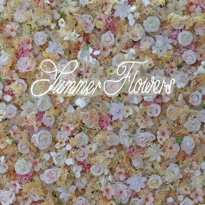 Summer Flower CB-331 8ft*8ft Cloth Back Artificial Flower Wall Roll up Fabric background