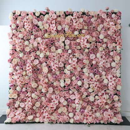 Summer Flower CB-360 8ft*8ft Cloth Back Artificial Flower Wall Roll up Fabric background