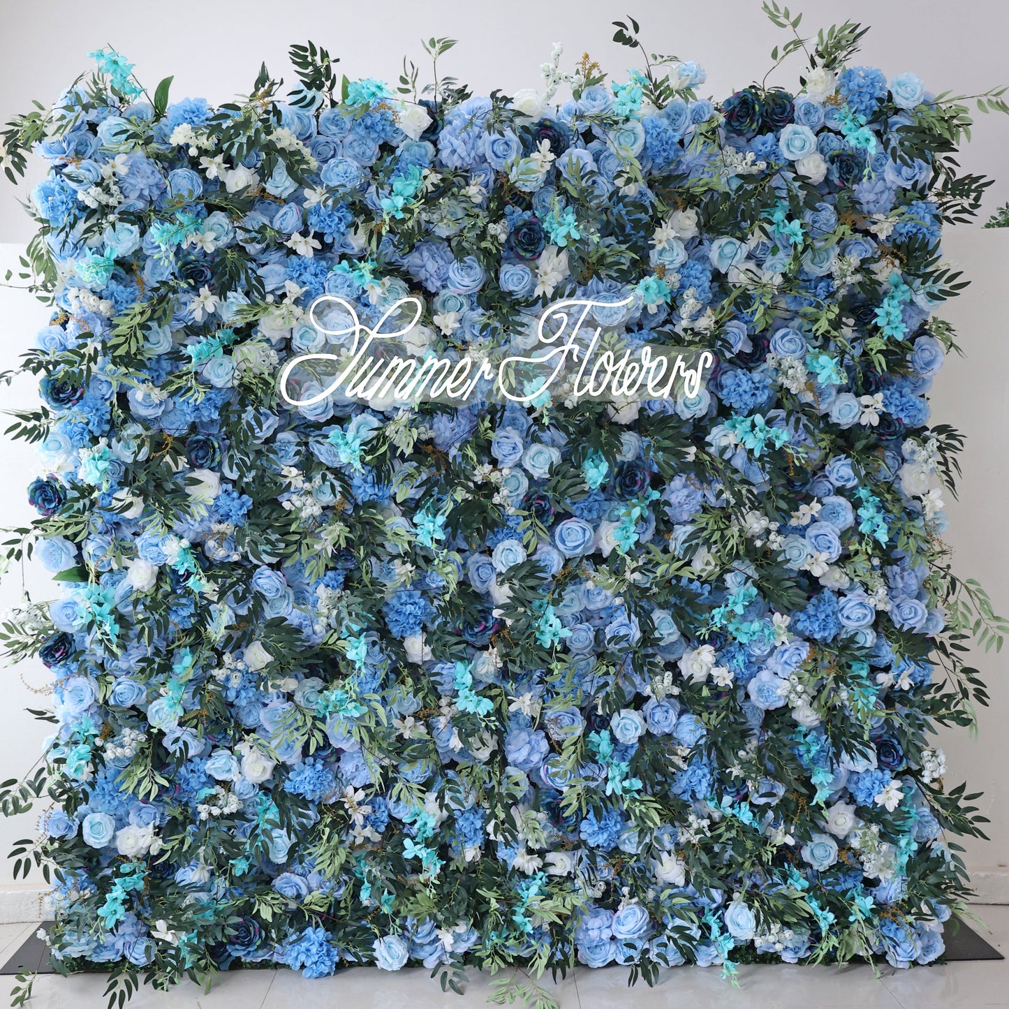 Summer Flower CB-389-2 8ft*8ft Cloth Back Artificial Flower Wall Roll up Fabric background