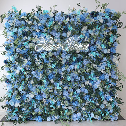 Summer Flower CB-389-2 8ft*8ft Cloth Back Artificial Flower Wall Roll up Fabric background
