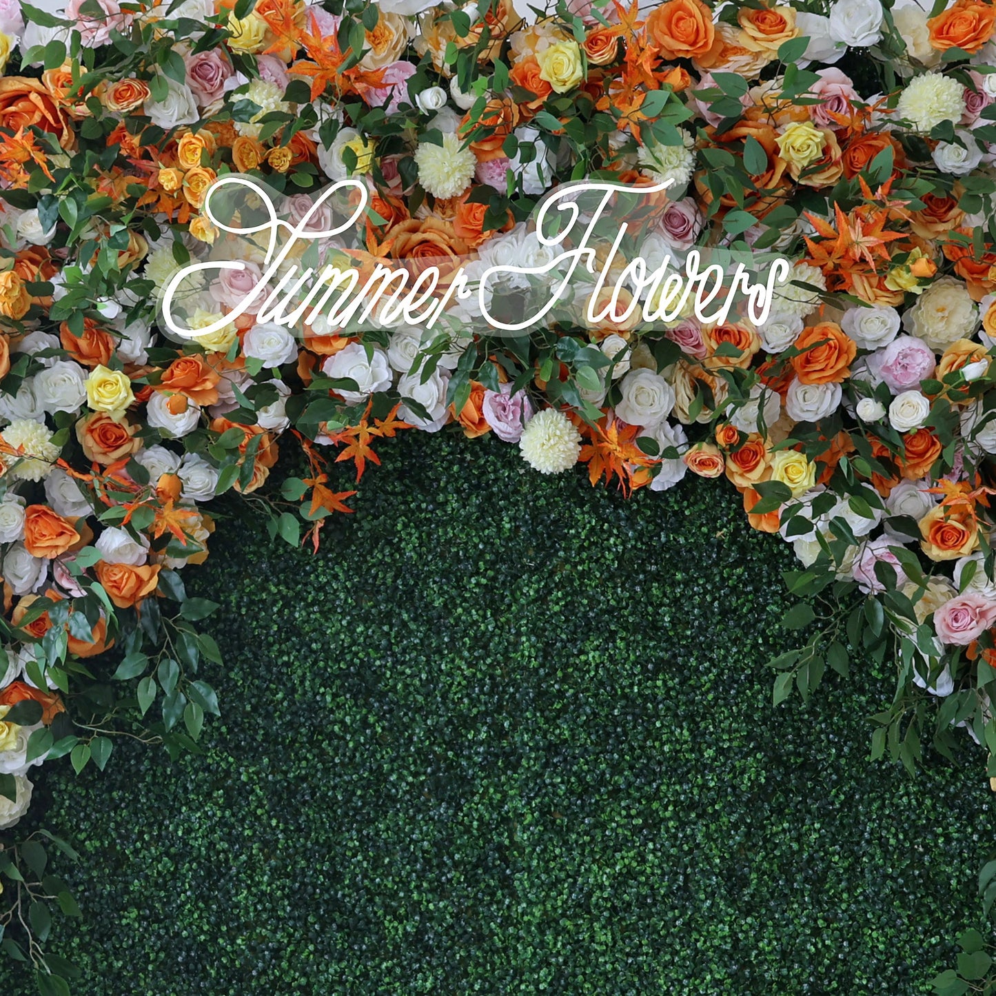 Summer Flower CB-393 8ft*8ft Cloth Back Artificial Flower Wall Roll up Fabric background