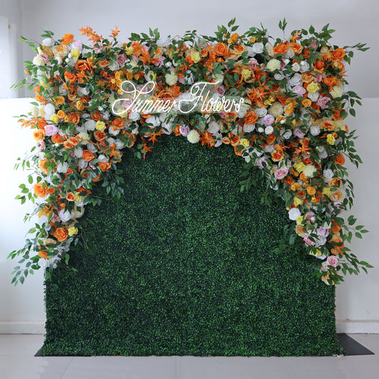 Summer Flower CB-393 8ft*8ft Cloth Back Artificial Flower Wall Roll up Fabric background