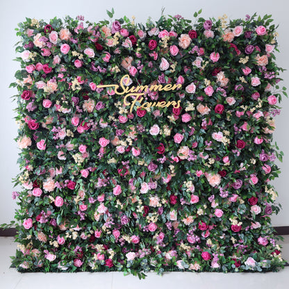 Summer Flower CB-399 8ft*8ft Cloth Back Artificial Flower Wall Roll up Fabric background