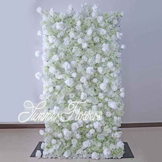 Summer Flower CB-419-2 8ft*8ft Cloth Back Artificial Flower Wall Roll up Fabric background