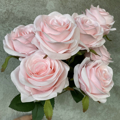 A6999 10pcs 9 Heads/1 Bunch Camellia Rose Artificial Flower Holding Bouquets