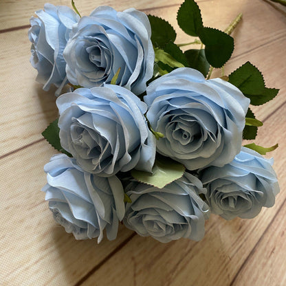 A6999 10pcs 9 Heads/1 Bunch Camellia Rose Artificial Flower Holding Bouquets