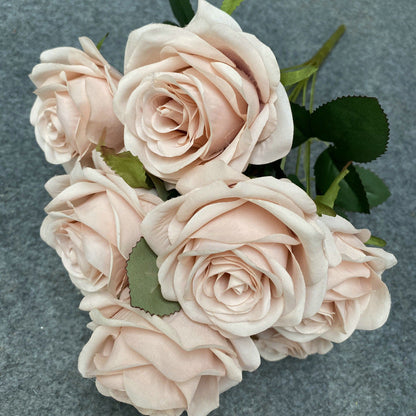 A6999 10pcs 9 Heads/1 Bunch Camellia Rose Artificial Flower Holding Bouquets
