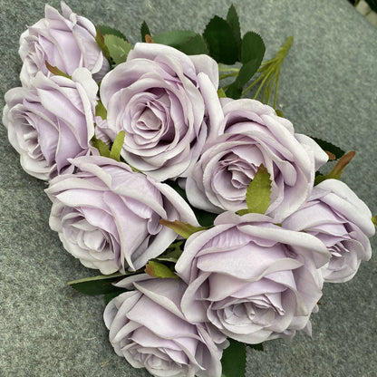A6999 10pcs 9 Heads/1 Bunch Camellia Rose Artificial Flower Holding Bouquets