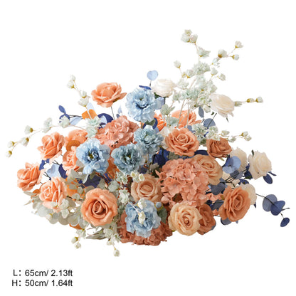 A9048 Luxury Coffee Blue Hang Flower Road Lead Floral Wedding Scene Event Decor
