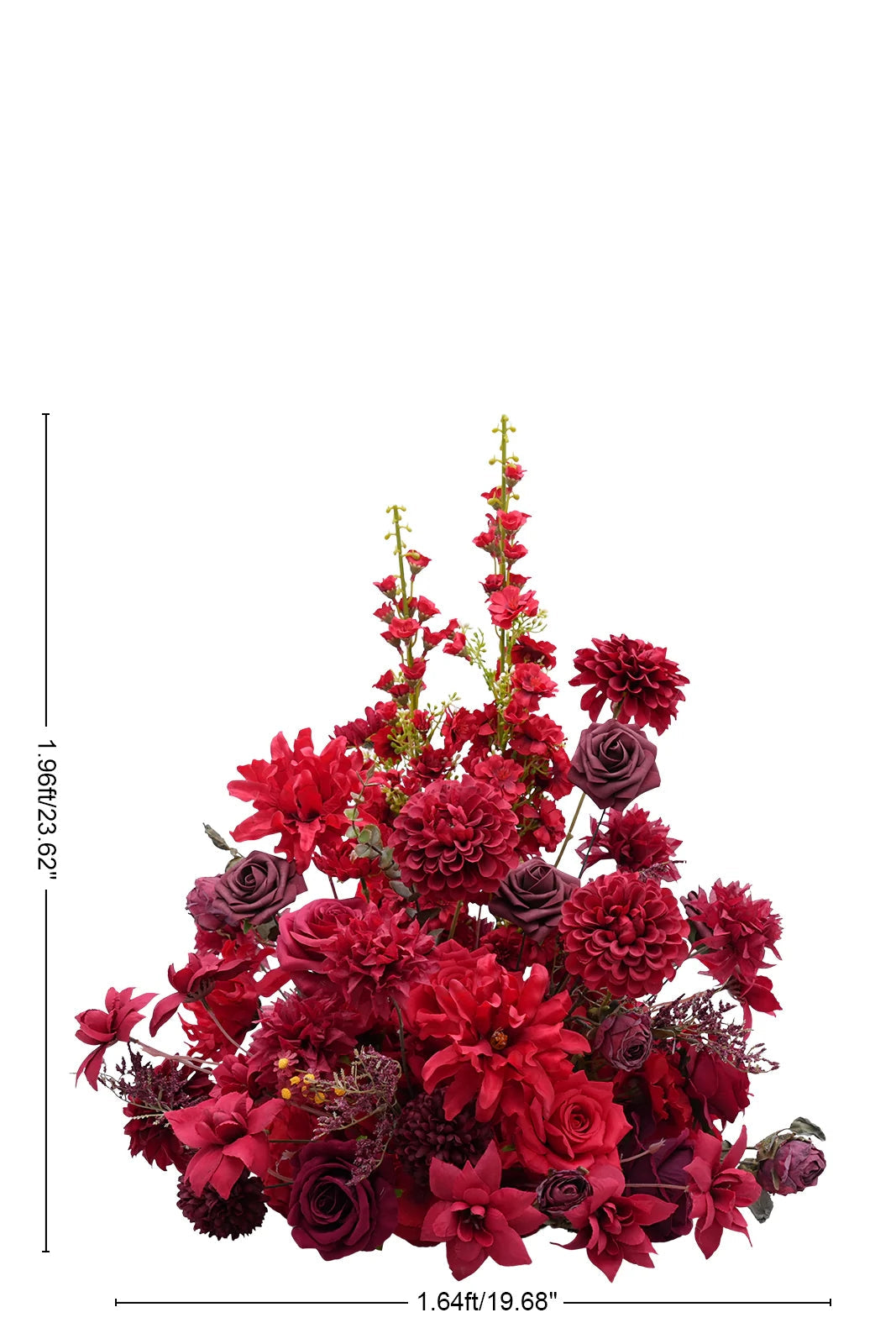 A8966 2pcs Burgundy Red Table Centerpieces Aisle Flower Wedding Banquet Supplies