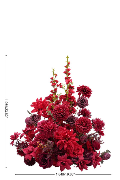 A8966 2pcs Burgundy Red Table Centerpieces Aisle Flower Wedding Banquet Supplies