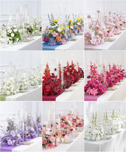 A8966 2pcs Burgundy Red Table Centerpieces Aisle Flower Wedding Banquet Supplies