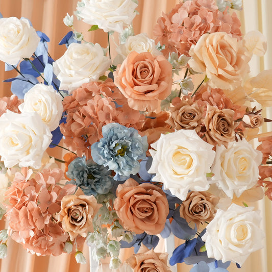 A9048 Luxury Coffee Blue Hang Flower Road Lead Floral Wedding Scene Event Decor