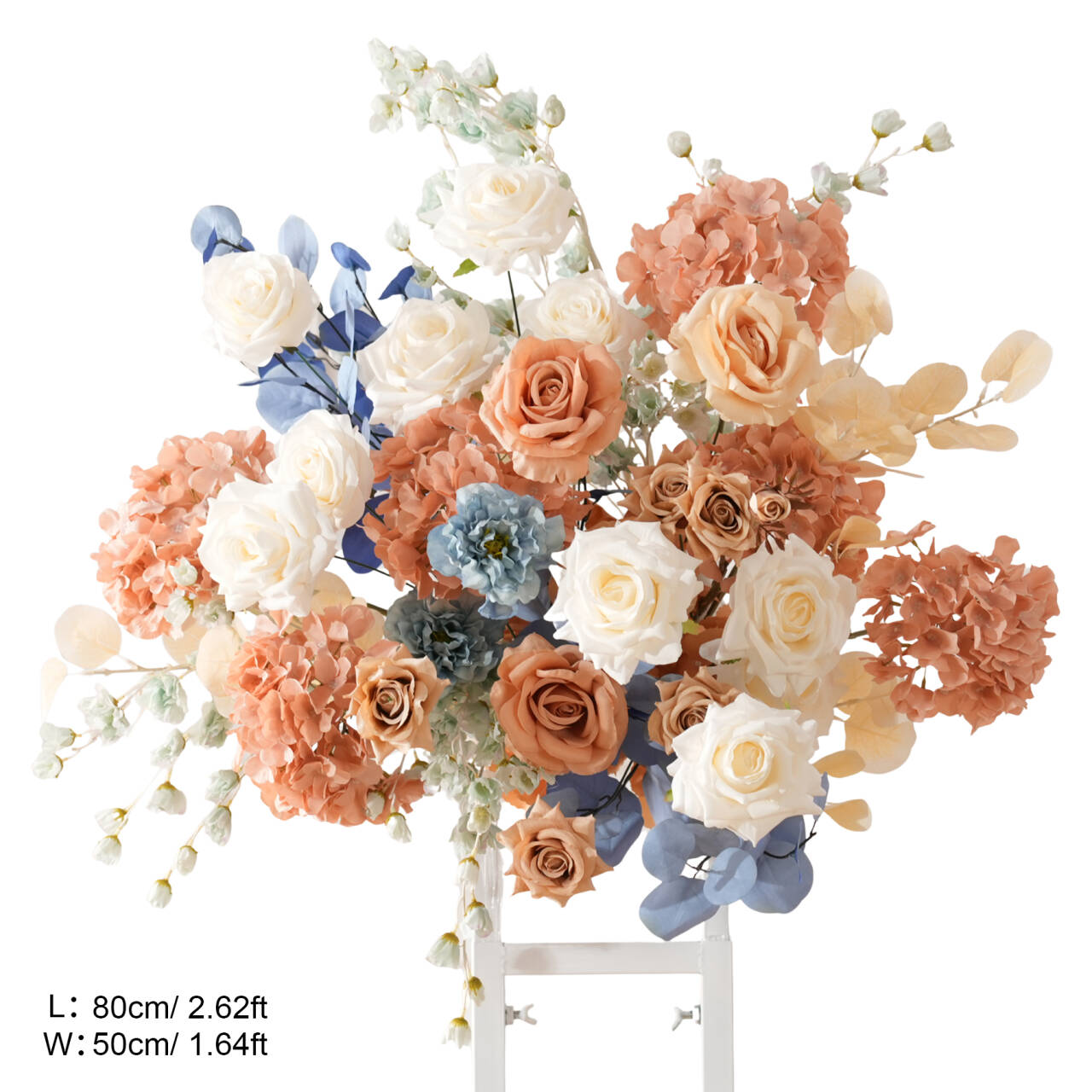 A9048 Luxury Coffee Blue Hang Flower Road Lead Floral Wedding Scene Event Decor