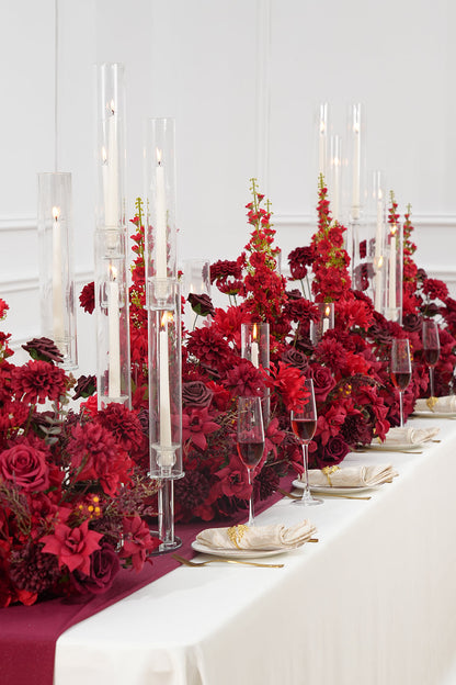 A8966 2pcs Burgundy Red Table Centerpieces Aisle Flower Wedding Banquet Supplies