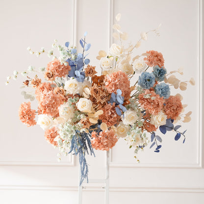 A9048 Luxury Coffee Blue Hang Flower Road Lead Floral Wedding Scene Event Decor