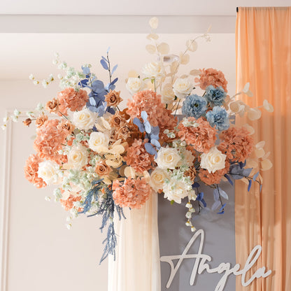 A9048 Luxury Coffee Blue Hang Flower Road Lead Floral Wedding Scene Event Decor
