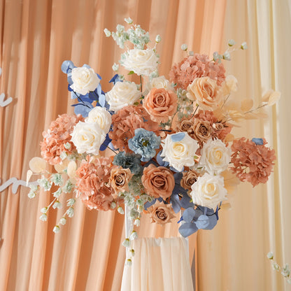 A9048 Luxury Coffee Blue Hang Flower Road Lead Floral Wedding Scene Event Decor